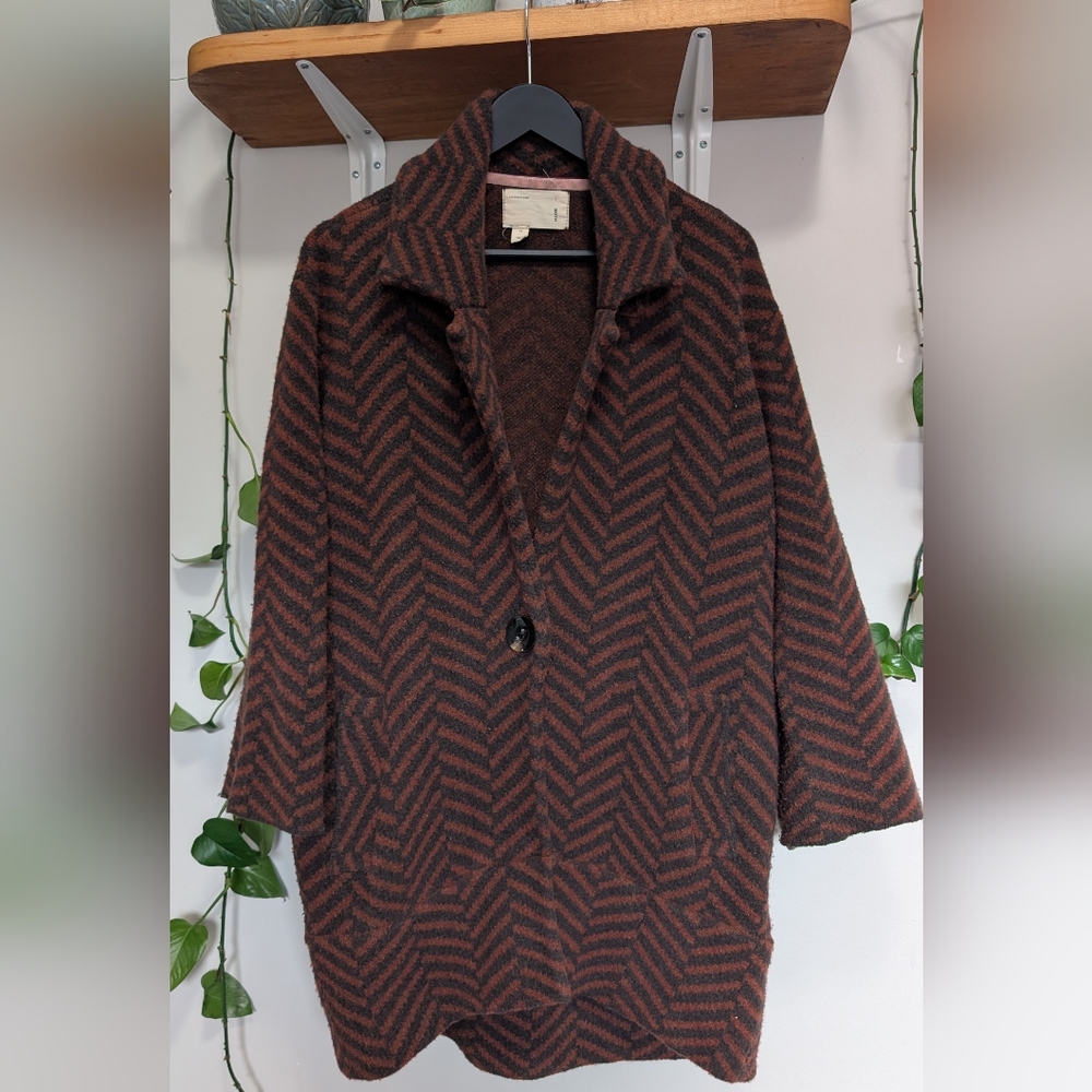 Anthropologie Moth Paloma Chevron Coat